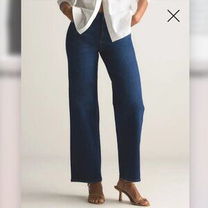 Quince Bella Stretch Relaxed Straight Jeans, Stormy Blue, Sz 29 x 28"